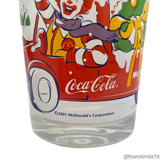 MCDONALD'S COCA-COLA 2001 LIMITED EDITION Ronald McDonald Christmas Glass - NIB - Picture 15 of 15